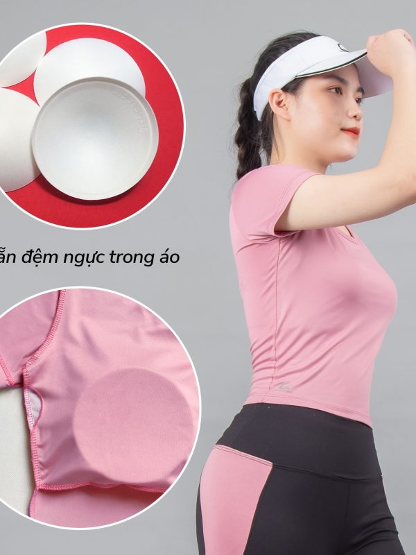 Áo thể thao Gladimax Croptop cộc tay có đệm ngực
